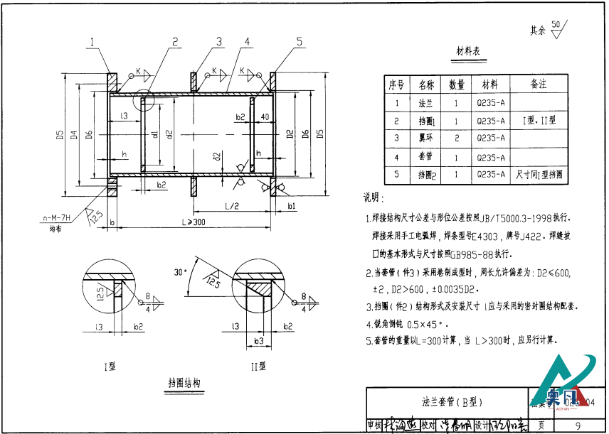 法蘭套管B型-dn150結(jié)構(gòu)圖.png